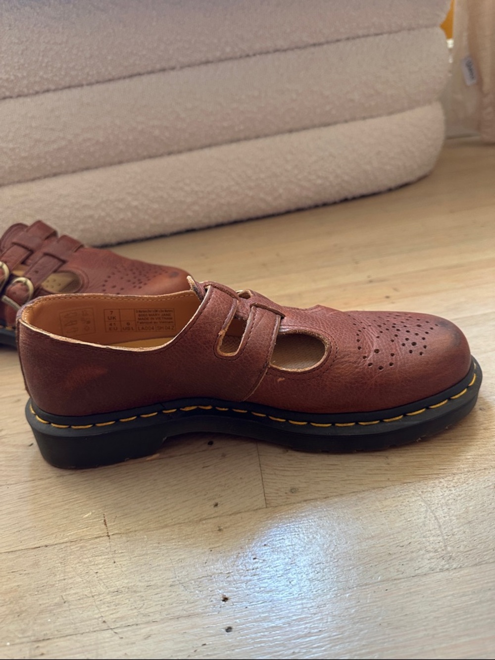 Dr. Martens Chestnut Brown Leather Mary Jane Shoes - Picture 5 of 8